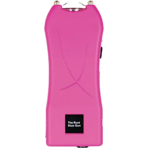 Rechargeable Runt 80,000,000 volt stun gun with flashlight and wrist strap disable pin Pink